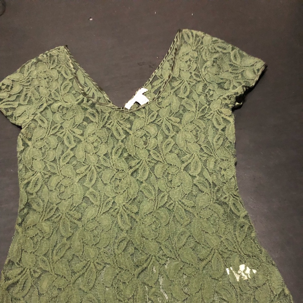 Banana Republic Olive Green Eyelet Top